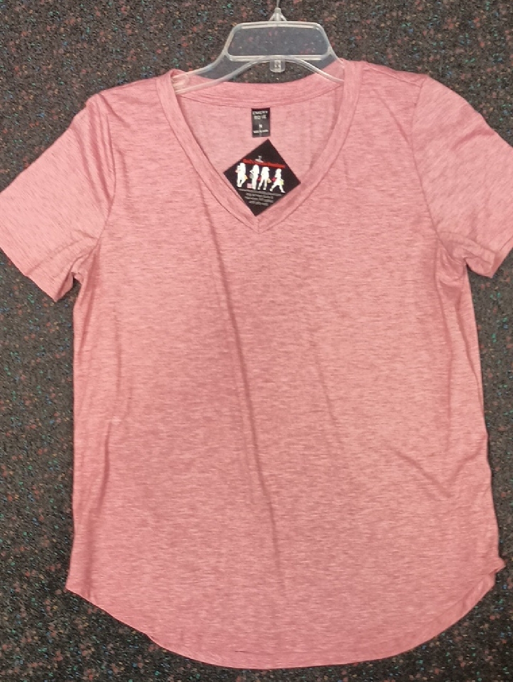Emery Rose Women’s V-Neck Short Sleeve Top - Pink